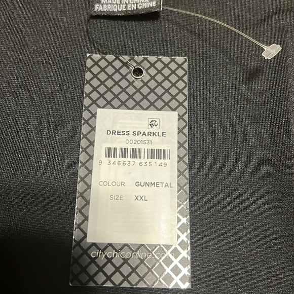 City Chic women’s plus size dress Sparkle Gunmetal size XXL/24 NWT - Picture 8 of 11